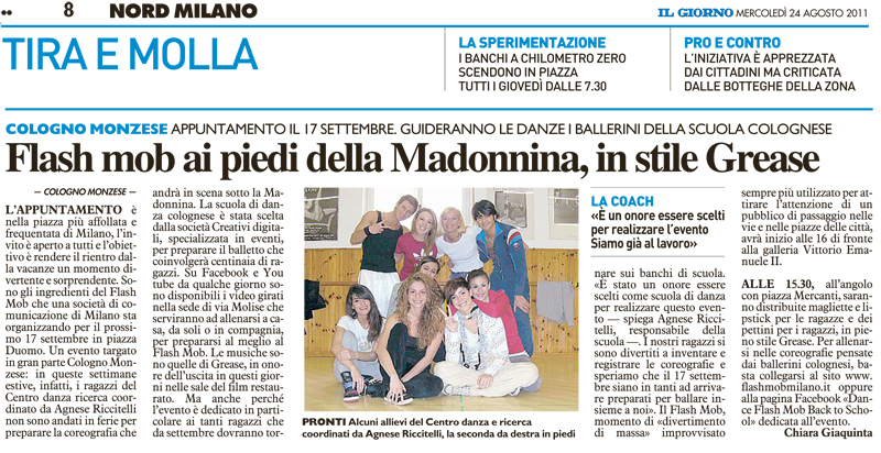 "Il Giorno" parla del dance flash mob "Back to school"