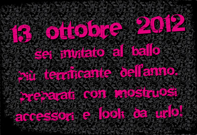 13 ottobre 2012 invito a evento più terrificante dell'anno